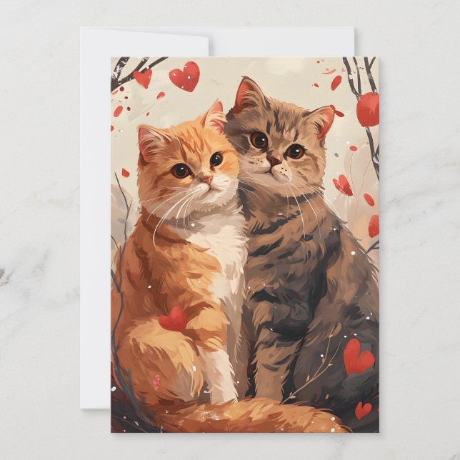 Cartes Pour Fêtes Annuelles Chats Scottish fold pour la Saint-Valentin (Devant)