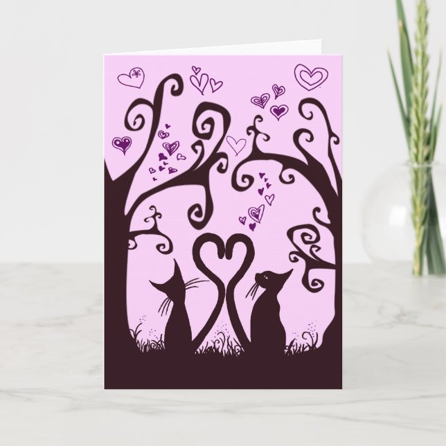 Cartes Pour Fêtes Annuelles chats valentine (Devant)