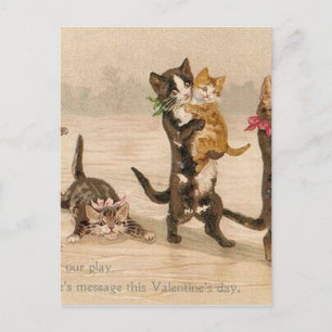 Cartes Pour Fêtes Annuelles Chats victoriens vintages Chatons Saint Valentin