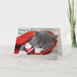Cartes Pour Fêtes Annuelles Chaud Cosy Kitty Noël