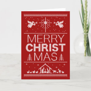 Cartes Pour Fêtes Annuelles Chaud de Noël moche Design Christian Christ