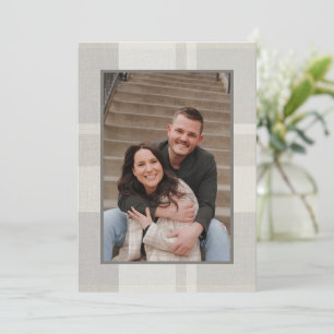 Cartes Pour Fêtes Annuelles Chaud Neutre Plaid Enregistrer la date Mariage Inv
