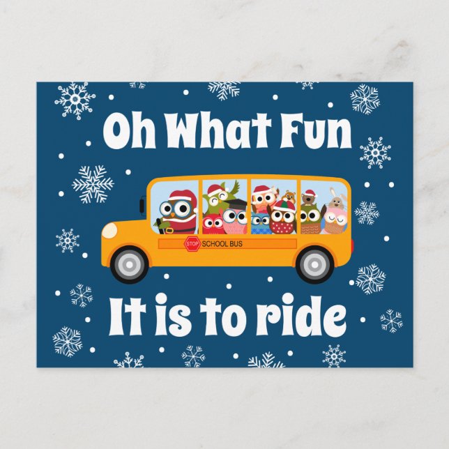 Cartes Pour Fêtes Annuelles Chauffeur d'autobus de Noël Aide Merci (Devant)