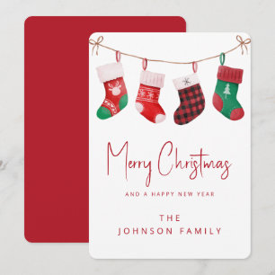 Cartes Pour Fêtes Annuelles Chaussettes Joyeux Noël