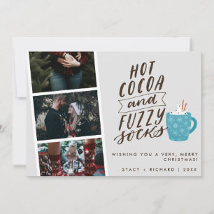 Cartes Pour Fêtes Annuelles Chaussettes moelleuses au cacao chaud Photo Noël