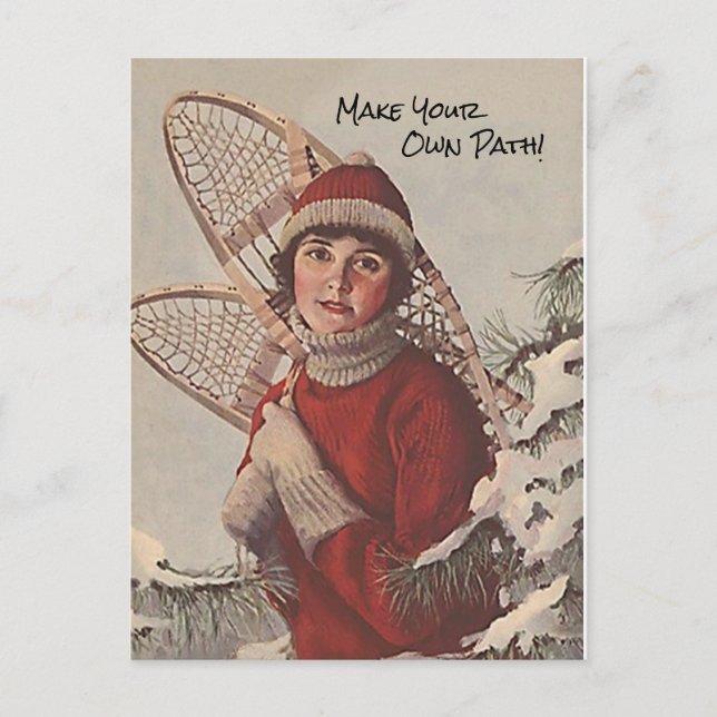 Cartes Pour Fêtes Annuelles Chaussures À Neige Faites Votre Propre Chemin ! PC (Devant)