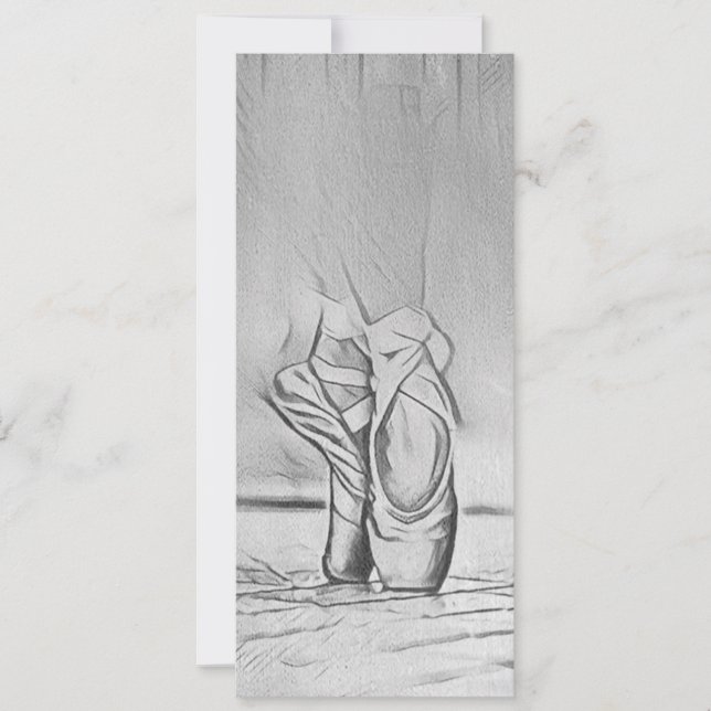 Cartes Pour Fêtes Annuelles Chaussures de ballet élégantes monochromes (Devant)