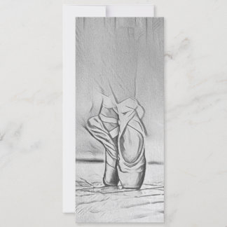 Cartes Pour Fêtes Annuelles Chaussures de ballet élégantes monochromes