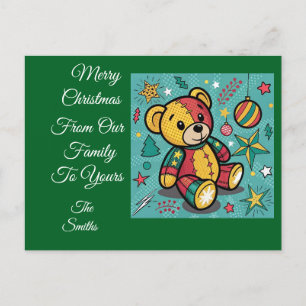 Cartes Pour Fêtes Annuelles Chaussures de Noël Ours en peluche