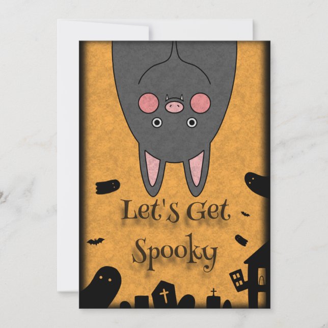 Cartes Pour Fêtes Annuelles Chauve-souris amicale d'Halloween (Devant)