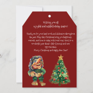 Cartes Pour Fêtes Annuelles Cheeky Christmas Troll et Tree Delight
