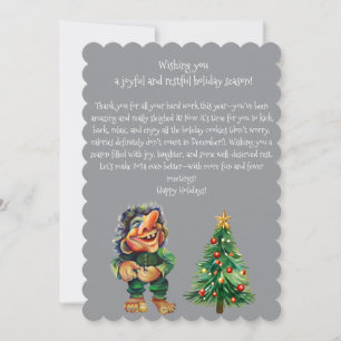 Cartes Pour Fêtes Annuelles Cheeky Christmas Troll et Tree Delight
