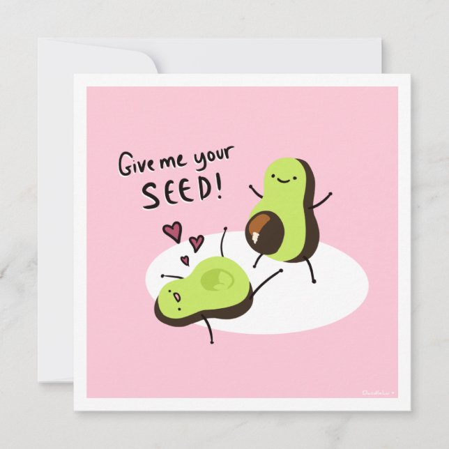 Cartes Pour Fêtes Annuelles Cheeky Valentines Avocado (Devant)