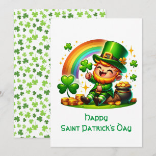 Cartes Pour Fêtes Annuelles Cheerful Leprechaun : Fête de la Saint Patrick