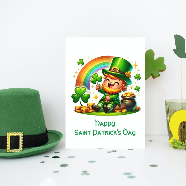 Cartes Pour Fêtes Annuelles Cheerful Leprechaun : Fête de la Saint Patrick (Créateur téléchargé)