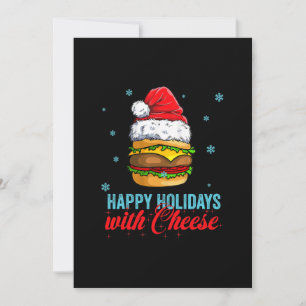 Cartes Pour Fêtes Annuelles Cheeseburger de Noël Joyeuses Fêtes avec du fromag