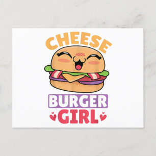 Cartes Pour Fêtes Annuelles Cheeseburger Girl, Hamburger Women et Cheeseburge