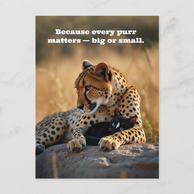 Cartes Pour Fêtes Annuelles Cheetah Guardian, Kitten Heart (Devant)