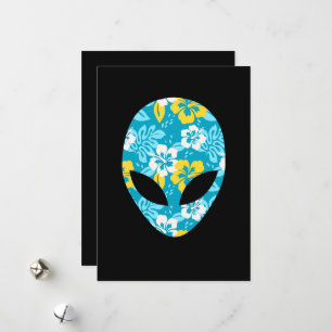 Cartes Pour Fêtes Annuelles Chef Alien hawaïen - Drôle Alien
