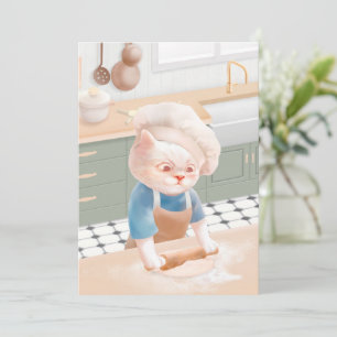 Cartes Pour Fêtes Annuelles Chef cuisinier Cuisson dans la cuisine