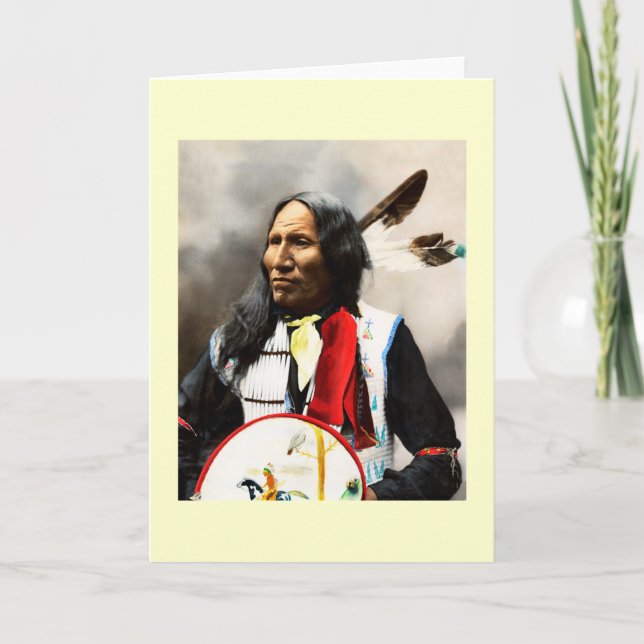 Cartes Pour Fêtes Annuelles Chef indien sioux (Devant)