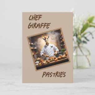 Cartes Pour Fêtes Annuelles Chef pâtissier Giraffe : Atteindre De Nouvelles Ha