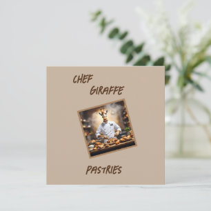 Cartes Pour Fêtes Annuelles Chef pâtissier Giraffe : Atteindre De Nouvelles Ha