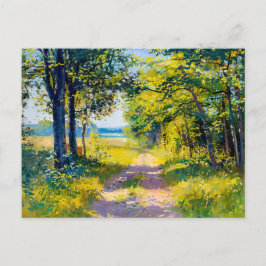 Cartes Pour Fêtes Annuelles Chemin forestier en Golden Summer Light