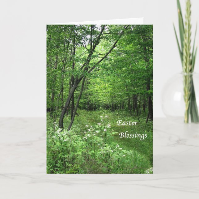 Cartes Pour Fêtes Annuelles Chemin forestier Pâques (Devant)