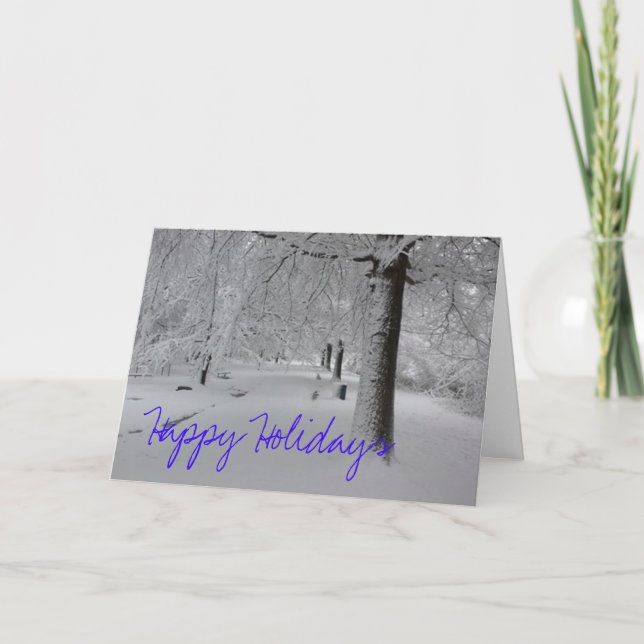 Cartes Pour Fêtes Annuelles Chemin neigeux, Joyeuses Fêtes (Devant)