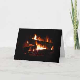 Cartes Pour Fêtes Annuelles Cheminée Chaleureuse Photographie de scène hiverna