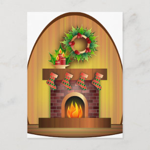 Cartes Pour Fêtes Annuelles Cheminée de Noël Joyeuses Fêtes Stockings