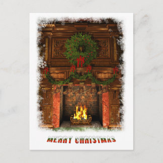 Cartes Pour Fêtes Annuelles Cheminée décorée pour Noël