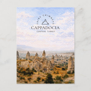 Cartes Pour Fêtes Annuelles Cheminées de fées Cappadoce   Turquie Aquarelle