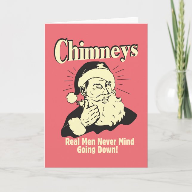 Cartes Pour Fêtes Annuelles Cheminées : Les vrais hommes ne s'occupent jamais (Devant)