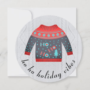 Cartes Pour Fêtes Annuelles Chemise de Noël Laide Festive Vibrations de Fêtes