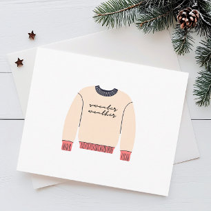 Cartes Pour Fêtes Annuelles Chemise de tricot Météo Hivernale Aquarelle