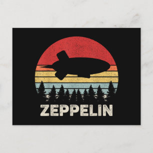 Cartes Pour Fêtes Annuelles Chemise Zeppelin Rétro Vintage Dirigeable Aéronef