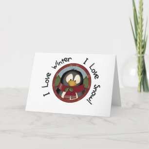 Cartes Pour Fêtes Annuelles Chemises et cadeaux de vacances en pingouin d'hive