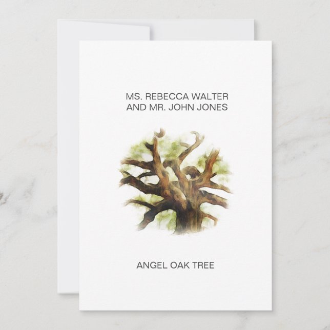 Cartes Pour Fêtes Annuelles Chêne d'ange - Charleston (Devant)