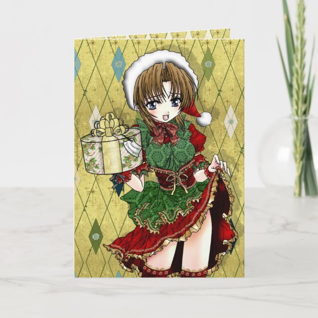 Cartes Pour Fêtes Annuelles Chèque-cadeau de fille d'Anime (Devant)