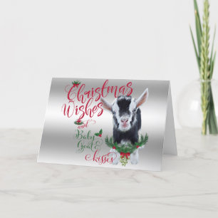 Cartes Pour Fêtes Annuelles CHÈQUE   voeux de Noël Bébé Chèvre Baisers Nigéria