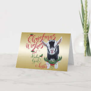 Cartes Pour Fêtes Annuelles CHÈQUE   voeux de Noël Bébé Chèvre Baisers Nigéria