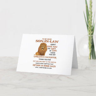 Cartes Pour Fêtes Annuelles Cher Belle-Fils, Je T'Ai Donné Ma Fille Magnifique