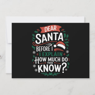 Cartes Pour Fêtes Annuelles Cher Père Noël Avant D'Expliquer Combien Vous Save