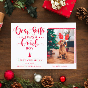 Cartes Pour Fêtes Annuelles Cher Père Noël Christmas Boy   Photo personnalisée