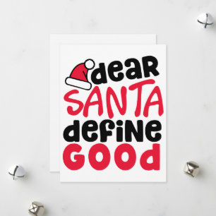 Cartes Pour Fêtes Annuelles Cher Père Noël Définir bon Noël drôle