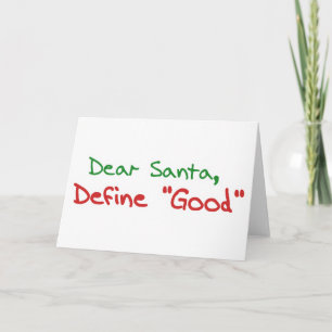 Cartes Pour Fêtes Annuelles Cher Père Noël, Définir de bonnes vacances amusant
