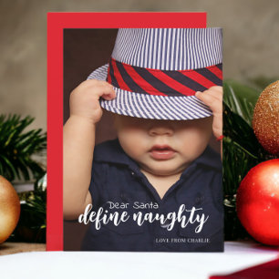 Cartes Pour Fêtes Annuelles Cher Père Noël Définir la typographie coquine Phot
