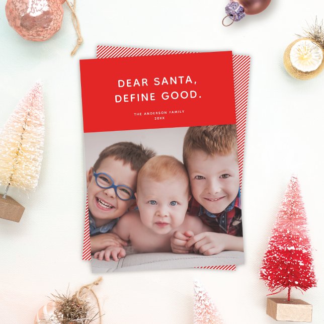 Cartes Pour Fêtes Annuelles Cher Père Noël, Définissez Bien. Photo de vacances (Créateur téléchargé)